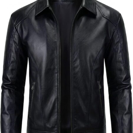 Men's Faux Leather Biker Jacket/Coat