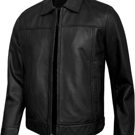 Men's Casual Sheepskin Jacket With Shirt Collar
