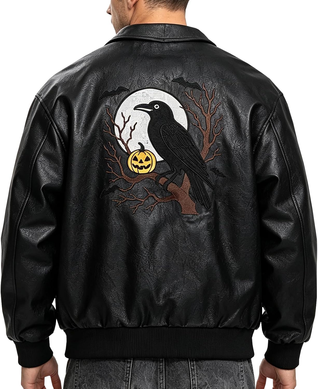 Men's Faux Leather Jacket – Vintage Racing-Style Street Jacket For Autumn - Image 2