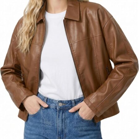 Women's Faux Leather Bomber/Biker Jacket